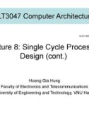 Lecture Computer architecture - Lecture 8: Single cycle processor design (cont.)