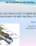 Bài thuyết trình: Yêu cầu pháp luật và định hướng quy hoạch bảo vệ môi trường ở Việt Nam