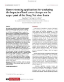 Remote sensing applications for analysing the impacts of land cover changes on the upper part of the Dong Nai river basin