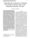 Thành phần loài ve giáp (Acari: Oribatida) theo loại đất và theo sinh cảnh ở vùng đồng bằng sông Hồng, Việt Nam