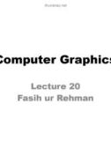 Lecture Computer graphics - Lecture 20