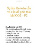 Sự ấm lên toàn cầu và vấn đề phát thải khí CO2 – P2