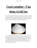 Canxi sunphat - Ứng dụng và chế tạo