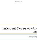 Bài giảng Thống kê ứng dụng và PPTN - Lương Hồng Quang