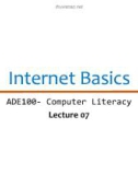 Lecture Computer literacy - Lecture 07: Internet Basics