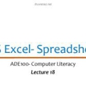 Lecture Computer literacy - Lecture 18: MS Excel - Spreadsheet