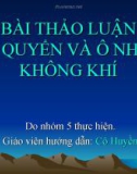 Bài thảo luận: khí quyển và ô nhiễm không khí