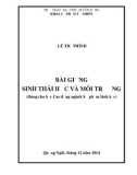 Bài giảng Sinh thái học và môi trường - ĐH Phạm Văn Đồng