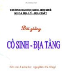 Bài giảng Cổ sinh - Địa tầng - ĐH Khoa học Huế