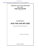 Bài giảng Khai thác nhà máy điện