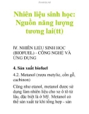 Nhiên liệu sinh học: Nguồn năng lượng tương lai(tt)