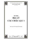 Bài giảng Địa lý các châu lục 1 - ĐH Phạm Văn Đồng