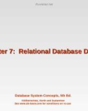 Lecture Database system concepts (5/e): Chapter 7 - Silberschatz, Korth, Sudarshan