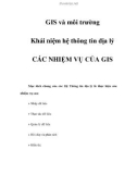 CÁC NHIỆM VỤ CỦA GIS