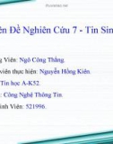 Chuyên đề nghiên cứu tin sinh học