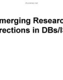 Lecture Database Systems - Chapter 11: Emerging research directions in DBs/ISs (Nguyen Thanh Tung)