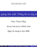 Bài giảng Xác suất thống kê và ứng dụng: Phần 12 - Phan Thanh Hồng