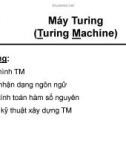 Bài giảng Toán giải tích - Chương 7: Máy Turing