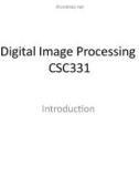 Lecture Digital image processing - Lecture 1: Introduction to Digital Image Processing