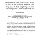 Nghiên cứu thực trạng thu hồi đất, bồi thường, hỗ trợ và tái định cư của dự án nạo vét, kè bờ Đông sông Vân thuộc các phường Nam Bình, Ninh Phong trên địa bàn thành phố Ninh Bình