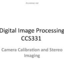 Lecture Digital image processing - Lecture 8: Camera Calibration and Stereo Imaging