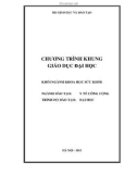 Chương trình khung giáo dục Đại học: Khối ngành khoa học sức khỏe