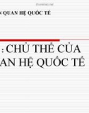 Chủ thể của quan hệ quốc tế