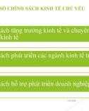 Bài giảng Chính sách kinh tế - xã hội - Chương 6: Một số chính sách kinh tế chủ yếu