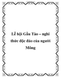 Gầu Tào – nghi thức độc đáo của người Mông