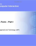 Lecture Human-Computer interaction - Lesson 26: Behavior & form (Part 1)