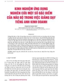 Kinh nghiệm ứng dụng nghiên cứu một số đặc điểm của não bộ trong việc giảng dạy tiếng Anh kinh doanh