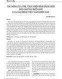 Tác động của việc thực hiện bình đẳng giới đến những biến đổi của gia đình Việt Nam hiện nay