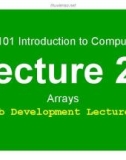 Lecture Introduction to computing - Lesson 26: Arrays