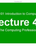 Lecture Introduction to computing - Lesson 42: The computing profession