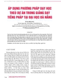 Áp dụng phương pháp dạy học theo dự án trong giảng dạy tiếng Pháp tại Đại học Đà Nẵng