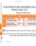 Bài giảng Phương pháp nghiên cứu khoa học (IT)