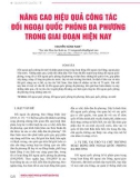 Nâng cao hiệu quả công tác đối ngoại quốc phòng đa phương trong giai đoạn hiện nay