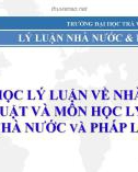 Bài giảng Lý luận nhà nước và pháp luật: Chương 1 – TS. Bùi Quang Xuân