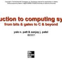 Lecture Introduction to computing systems (from bits & gates to C & beyond): Chapter 1 - Yale N. Patt, Sanjay J. Patel