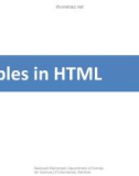 Lecture Introduction to web engineering - Lec 14: Tables in HTML