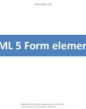 Lecture Introduction to web engineering - Lec 16: HTML 5 form elements