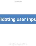 Lecture Introduction to web engineering - Lec 27: Validating user input