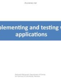 Lecture Introduction to web engineering - Lec 8: Implementation and testing web application