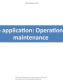 Lecture Introduction to web engineering - Lec 9: Web application - Operation and maintenance