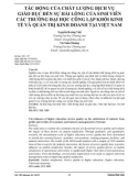 Tác động của chất lượng dịch vụ giáo dục đến sự hài lòng của sinh viên các trường đại học công lập khối kinh tế và quản trị kinh doanh tại Việt Nam