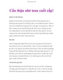 Cẩn thận nhé teen cuối cấp!