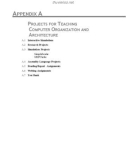 Lecture note Computer Organization - Appendix A: Projects for teaching computer organization and architecture