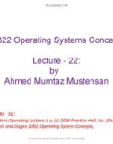 Lecture Operating system concepts - Lecture 22