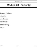 Lecture Operating system concepts - Module 20: Security