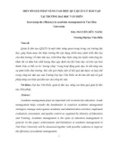 Một số giải pháp nâng cao hiệu quả quản lý đào tạo tại trường Đại học Văn Hiến